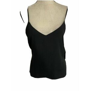 Wyldr Womens Solid Black V Neck Wrap Tank Top Cami Small